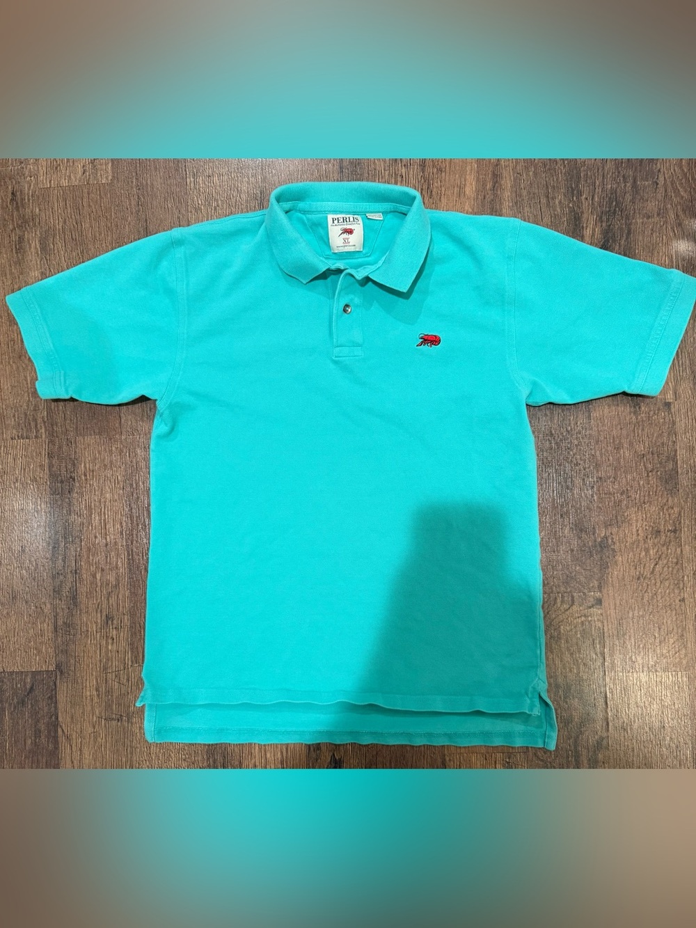 Perlis Polo Shirt in Aqua with crawfish 🦞 Embroidered Logo